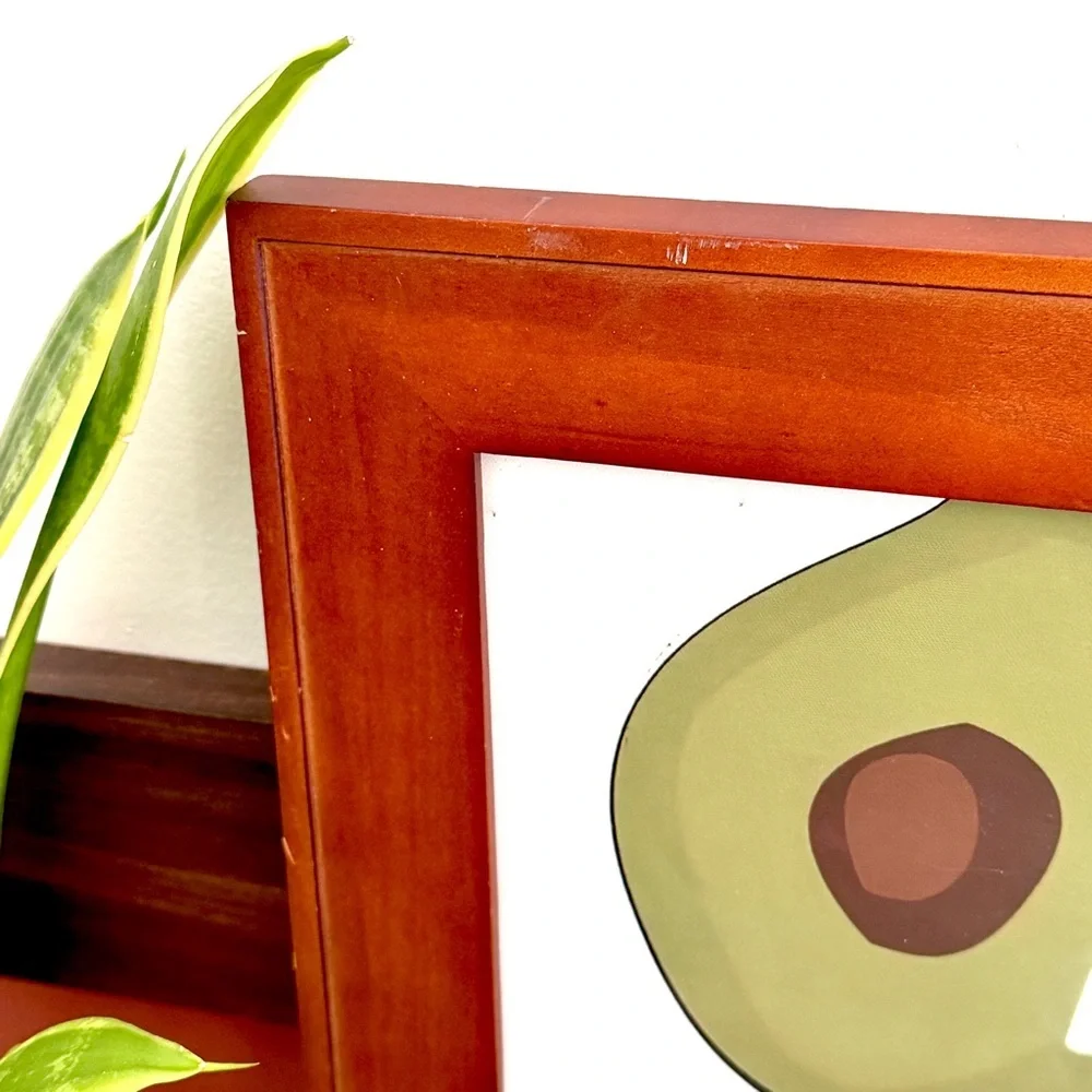 Avocado Canvas Art Print Vintage Wood Framed Wall Hanging Art Kitchen Home Decor